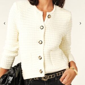 BA&SH Gaspard Knit Cardigan in Off-White Size 0 / XS